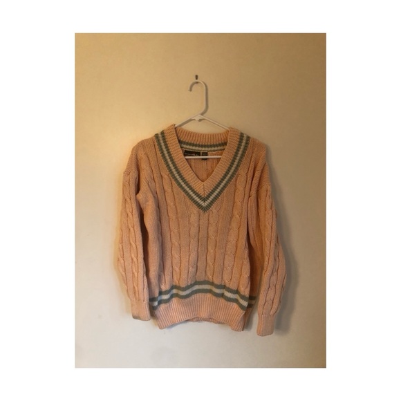 American Vintage Sweaters - ▪️sold▪️vintage pink sweater rugby swiped coral